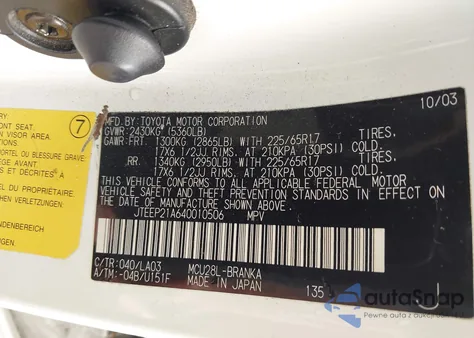 2004 Toyota Highlander Limited V6 из США, поврежденный, VIN JTEEP21A640010506